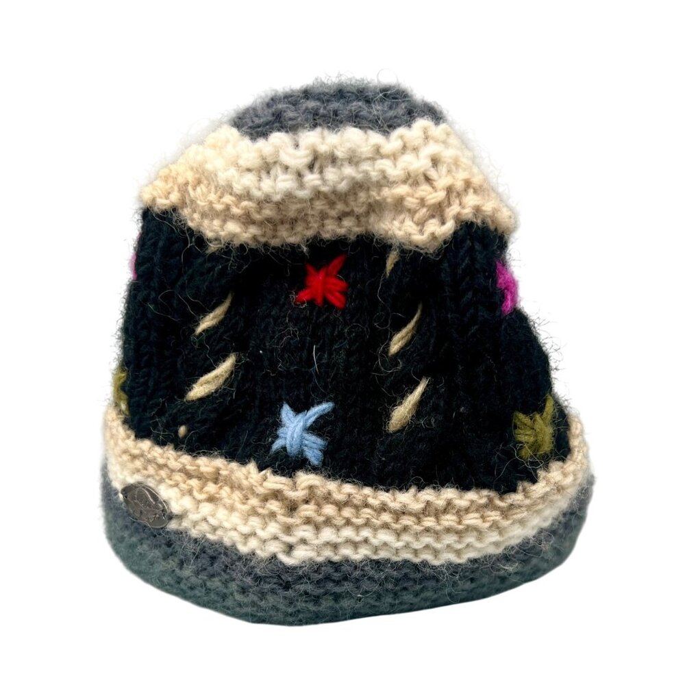 Turtle Fur Wool Knit Beanie Hat Hand Knit in Nepal Snowboarding Skiing - Picture 3 of 7